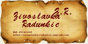 Živoslavka Radunkić vizit kartica